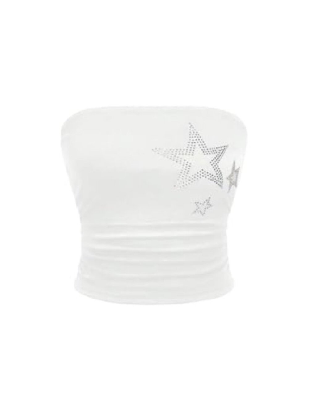 Y2K Star Rhinestone Strapless Crop Tube Bandeau Top